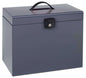 Esselte Maletin Home-Box A4 Metalico - 5 Carpetas - Asa y Cerradura con Llave - Color Gris Antracita