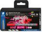 Staedtler 371 Pack de 6 Rotuladores Punta de Pincel Suave - Colores Vivos y Brillantes - No Amarillea con el Paso del Tiempo - Nueva Tinta Multi Ink - Pigmentos de Primera Calidad - Colores Rojos/Rosas Surtidos