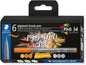 Staedtler 371 Pack de 6 Rotuladores Punta de Pincel Suave - Colores Vivos y Brillantes - No Amarillea con el Paso del Tiempo - Nueva Tinta Multi Ink - Pigmentos de Primera Calidad - Colores Grises/Caramelo Surtidos