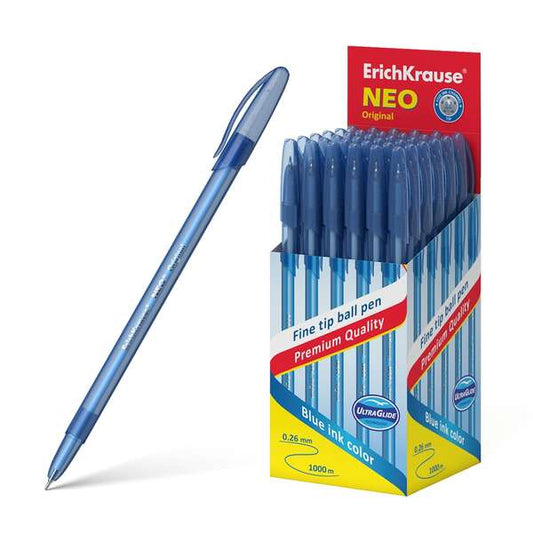 Erichkrause Boligrafo Neo Original - Punta de Aguja Sofisticada Fine Tip - Cuerpo Redondo Translucid