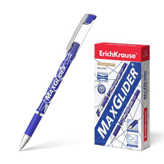 Erichkrause Boligrafo Maxglider - Ultra Glide Technology - Cuerpo Redondo con Grip de Goma - Tinta A