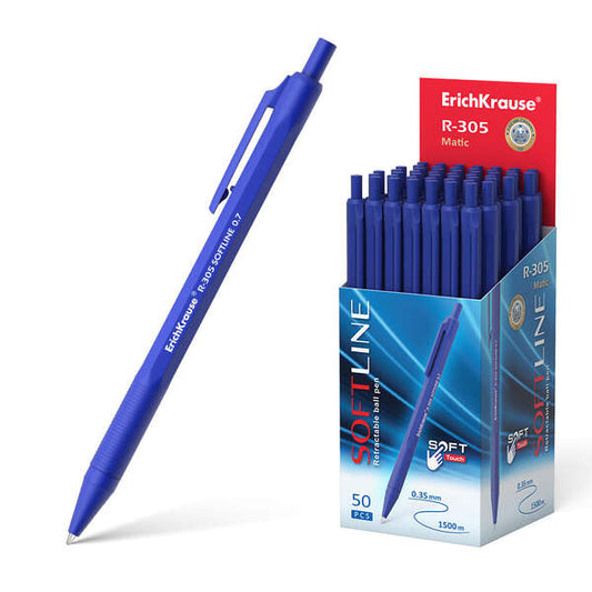 Erichkrause Boligrafo Automatico R-305 - Recargable - Punta de Aguja - Cuerpo Hexagonal Opaco - Tint