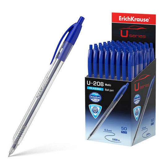 Erichkrause Boligrafo Automatico U-208 Classic Matic - Ultra Glide Technology - Cuerpo Transparente