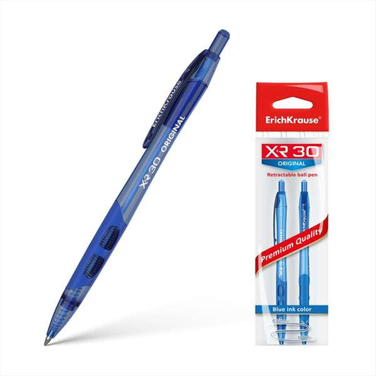 Erichkrause Pack de 2 Boligrafos Automatico Xr-30 Original - Cuerpo Translucido Redondo - Punta de 0