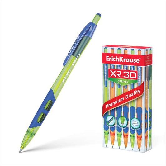 Erichkrause Boligrafo Automatico Xr-30 Spring - Cuerpo Translucido de Colores Neon - Punta de 07mm -