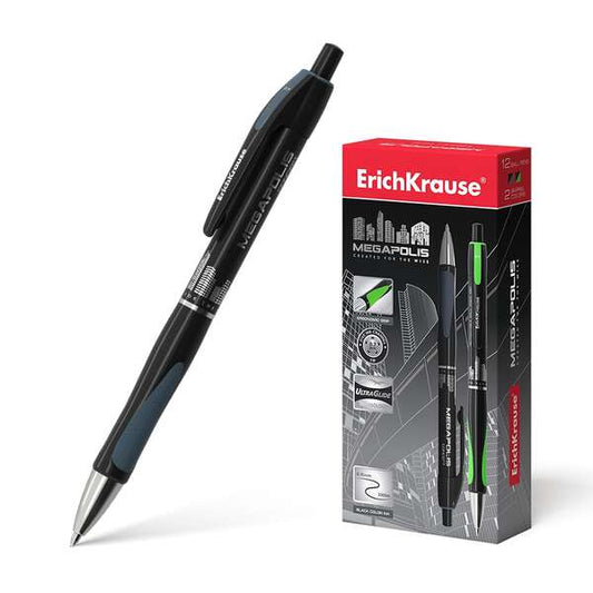 Erichkrause Boligrafo Automatico Megapolis Concept - Cuerpo Satinado Redondo - Zona de Agarre Ergono