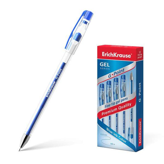 Erichkrause Boligrafo de Gel G-Point - Punta de Aguja de 0,38mm - Tinta de Gel de Secado Rapido - Cu