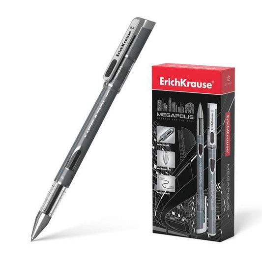 Erichkrause Megapolis Gel Boligrafo Tinta Gel - Punta de 0.5mm - Cuerpo Redondo Opaco - Ventanilla d