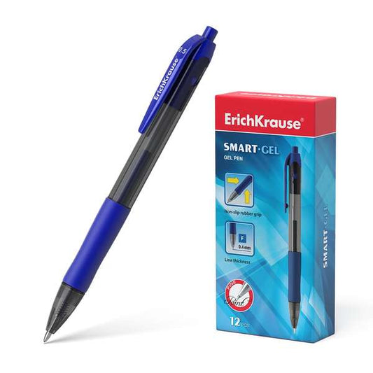 Erichkrause Boligrafo de Gel Automatico Smart-Gel - Cuerpo Translucido Redondo - Punta de 05mm - Tin