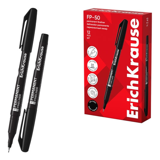 Erichkrause FP-50 Marcador Permanente - Punta Fina de 0.6mm - Resistente a la Luz y al Agua - Color