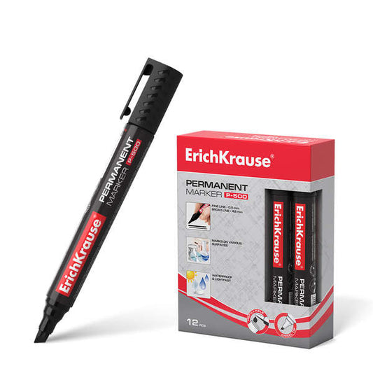 Erichkrause Marcador Permanente P-500 - Punta Biselada - Resistente al Agua y a los Rayos UV - Color
