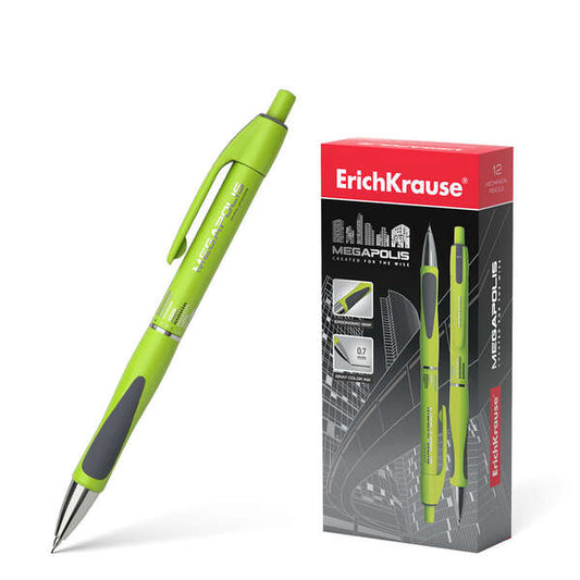 Erichkrause Megapolis Concept Portaminas 0.7mm HB - Cuerpo Redondo con Clip - Zona de Agarre Ergonom