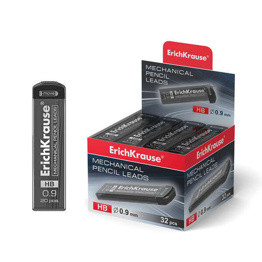 Erichkrause Pack de 20 Minas HB de Recambio para Portaminas - Grosor 0.9mm - Color Negro - Cantidad: 32