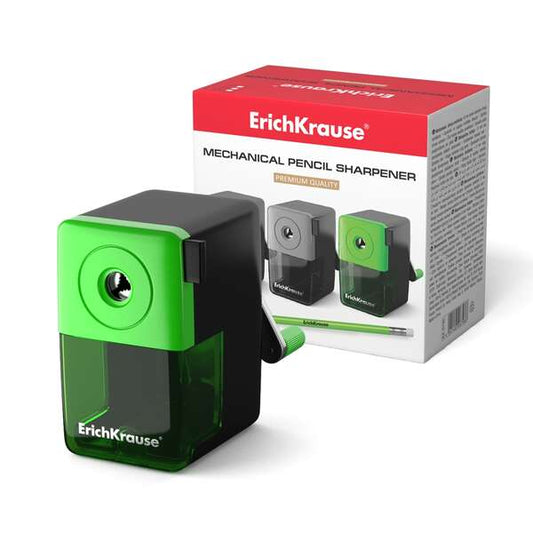 Erichkrause Sacapuntas Mecanico con Deposito - Contenedor Grande para Virutas - Mecanismo de Sujecion - Color Surtido - Cantidad: 12