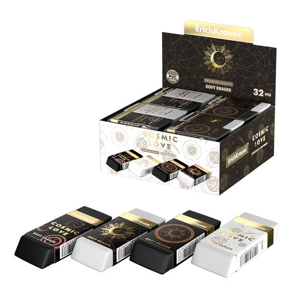 Erichkrause Magic Sky - Goma de Borrar de Alta Calidad - Diseño Magico y Colorido - Color Azul - Cantidad: 32