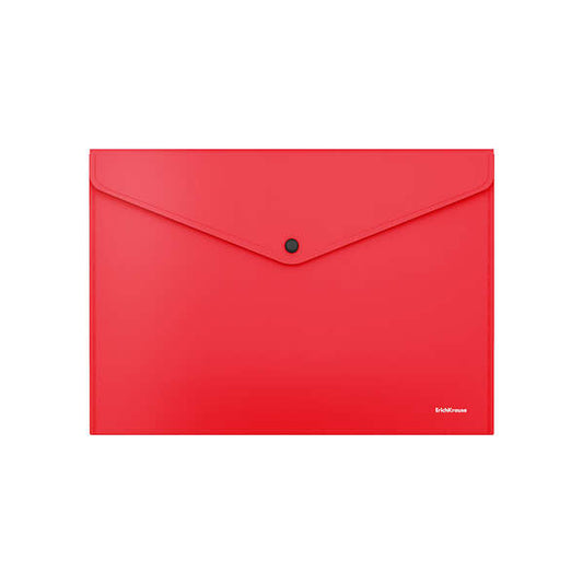 Erichkrause Fizzy Classic Sobre Portadocumentos ?4 - Fabricado en Plastico Opaco - Textura Rugosa - Color Rojo - Cantidad: 12