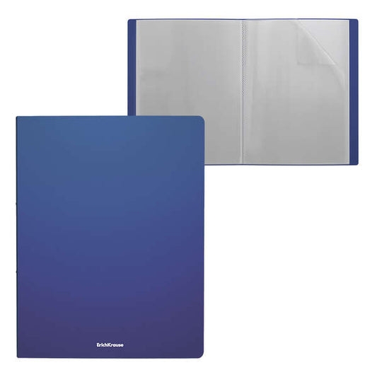 Erichkrause Matt Classic Carpeta con 30 Fundas - Tamaño A4 - Color Azul - Cantidad: 4