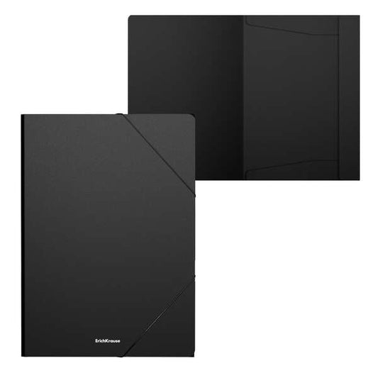 Erichkrause Matt Classic Carpeta Solapas A4 - Fabricada en Polipropileno - Color Negro - Cantidad: 4