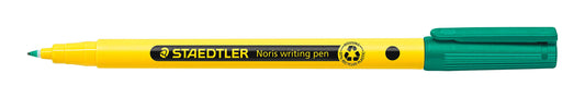 Staedtler 307 Noris Writing Pen Rotulador de Punta Fina - Trazo 0.6mm Aprox - Tinta Base de Agua - Cuerpo Fabricado en un 97% de Plastico Reciclado - Color Verde - Cantidad: 10