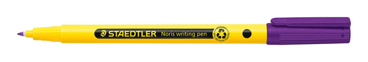 Staedtler 307 Noris Writing Pen Rotulador de Punta Fina - Trazo 0.6mm Aprox - Tinta Base de Agua - Cuerpo Fabricado en un 97% de Plastico Reciclado - Color Violeta - Cantidad: 10
