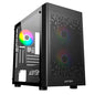 Abysm Danube Inva MX202 Caja Torre ITX, micro ATX - Lateral Cristal Templado - 3.5" y 2.5" - USB-A, USB-C y Audio - 3 Ventiladores ARGB Instalado - Soporta Refrigeracion Liquida