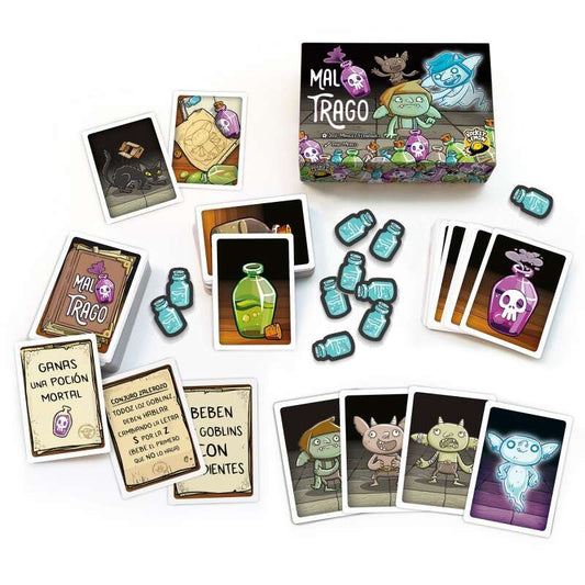 Mal Trago ¡Brujas, Pociones y muchos Goblins! Juego de Cartas - Tematica Brujas y Pociones - De 4 a 10 Jugadores - A partir de 8 Años - Duracion 15-20min. aprox.