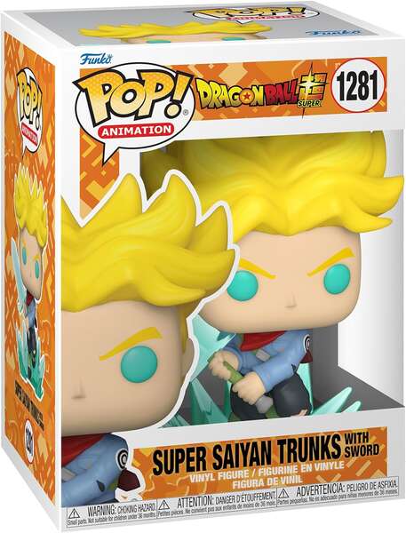 Funko Pop Animacion Dragon Ball Super Saiyan Trunks con Espada - Figura de Vinilo - Altura 9.5cm aprox.