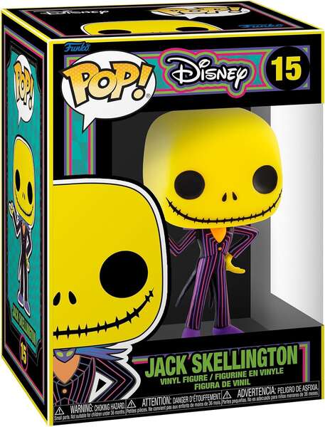 Funko Pop Disney Pesadilla antes de Navidad Jack Blacklight - Figura de Vinilo - Altura 9.5cm aprox.