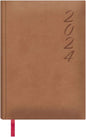 Dohe Brasilia Agenda Anual - Dia Pagina - Cubierta en Polipiel - Papel Ahuesado - Sabado y Domingo misma Pagina - Tamaño 15x21cm - Color Camel