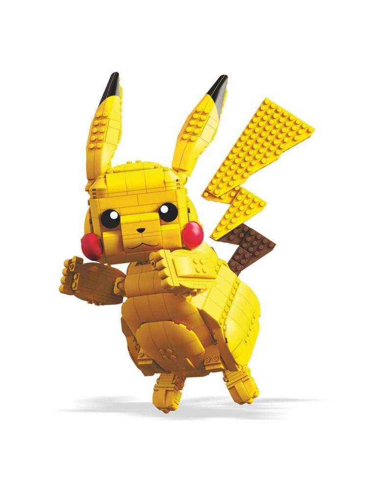 Mattel Mega Construx Wonder Builders Pokemon Pikachu Jumbo - Figura de Construccion - Tamaño 33cm aprox. - 825 Piezas
