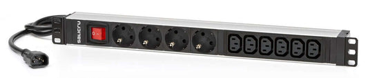 Salicru Regleta SPS PDU Unidad de Distribucion de Energia - 4 Tomas Schuko y 6 Tomas IEC C13 - Color Negro