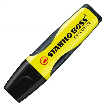 Stabilo Boss Executive Marcador Fluorescente - Zona de Agarre - Trazo entre 2 y 5mm - Recargable - Tinta con Base de Agua - Color Amarillo - Cantidad: 10