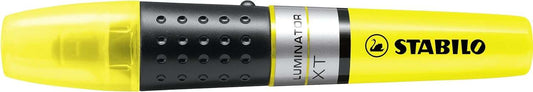 Stabilo Iluminator Marcador Fluorescente - Mayor Suministro de Tinta - Zona de Agarre - Trazo entre 2 y 5mm - Color Amarillo - Cantidad: 5