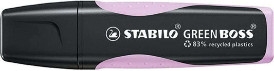 Stabilo Green Boss Pastel Marcador Fluorescente - Fabricado con un 83% de Plastico Reciclado - Trazo entre 2 y 5mm - Recargable - Color Brisa Violeta - Cantidad: 10