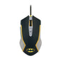 FR-TEC Batman Raton USB hasta 8000dpi - Iluminacion LED Amarillo - Plug and Play - Cable Trenzado de 1.8m - Color Negro/Gris/Amarillo