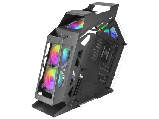 Mars Gaming Controladora Chroma ARGB - Medida en mm: 540x234x500 - Iluminacion Addressable RGB + 39 Modos de Luz - Doble Ventana Cristal Templado - Micro-ATX con Interior XL - Compatibilidad con Placas Base MicroATX/Mini-ITX - Color Negro