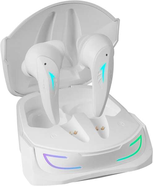 Mars Gaming Auriculares Inalambricos Premium TWS MHI-ULTRA - ANC+ENC+PASIVA - Sonido Neographene - 24h de Bateria - Base de Carga Inalambrica - Iluminacion RGB FLOW - Bluetooth 5.3 - Resistencia IPX4 - APP de Control IOS & Android - Color Blanco