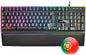 Mars Gaming Teclado MK320 - 439x135x37mm - H-MECH, Iluminacion RGB, Reposamuñecas Acolchado - Ergonomia y Prestaciones Profesionales - Color Negro