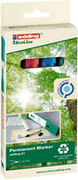 Edding 21 EcoLine Pack de 4 Rotuladores Permanentes - Punta Redonda - Trazo entre 1.5 y 3mm - 90% de