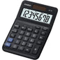 Casio MS-8F Calculadora de Sobremesa con Pantalla Extragrande de 8 Digitos - Signos de Comando de Funcion - Alimentacion Solar y Pilas - Color Negro