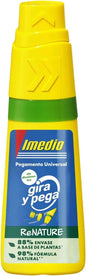 Imedio Gira y Pega Renature Pegamento Universal Sin Disolventes 35ml - Aplicador Giratorio 3 Posiciones - Envase 88% de Origen Vegetal
