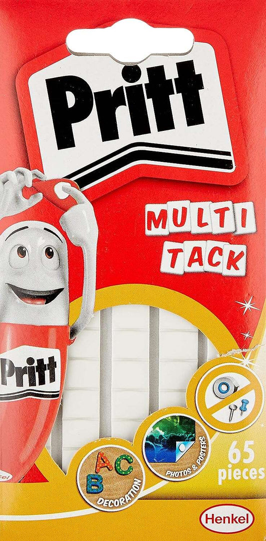 Pritt Multitack Pack de 65 Piezas de Masilla Adhesiva Blanca - Fuertes, Limpias y Removibles - 2679461