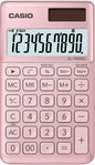 Casio SL-1000SC Calculadora de Bolsillo - Pantalla Extragrande de 10 Digitos - Alimentacion Solar y Pilas - Color Rosa