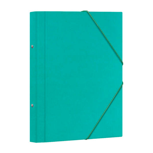 Dohe Carpeta Clasificadora 12 Departamentos - Formato Folio - Carton Plastificado - Cierre con Gomas - Color Verde Claro