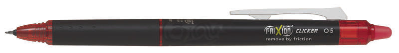 Pilot Frixion Point Clicker 0.5 Boligrafo Retractil de Tinta Termosensible - Borrable - Punta Fina 0.5mm - Trazo 0.25mm - Grip De Agarre - Color Rojo - Cantidad: 12