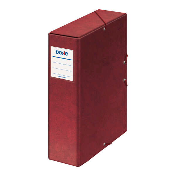 Dohe Caja para Proyectos Lomo 9cm - Carton Forrado con Papel Impreso y Plastificado - Cierre con Gomas - Color Rojo