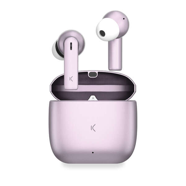 Ksix Meteor Auriculares Inalambricos - Estuche Metalico - ENC - Color Rosa