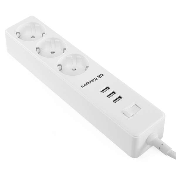 Orbegozo Regleta 3 Enchufes VDE y 3 USB - Conexion para 6 Dispositivos - Proteccion contra Sobrecarga - Ideal para Viajes - Interruptor de Seguridad - Potencia Maxima 3680W