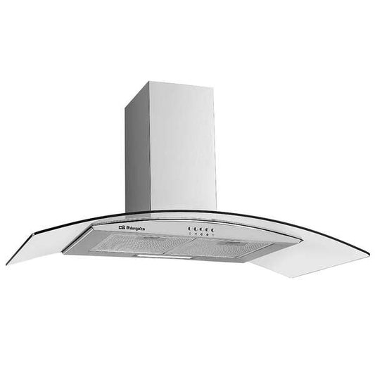 Orbegozo DS 60190 IN Campana Extractora Decorativa Compacta - Potente Motor de 100W - Filtros de Aluminio Desmontables - Luz LED para Mejor Limpieza - Acero Inoxidable - Eficiencia Energetica B