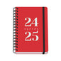 Dohe Grammar Agenda Escolar Espiral A5 - Semana Vista - Papel 80g/m2 - Cubierta de Polipropileno - Cierre de Goma Elastica - Tamaño 15x21cm - Color Rojo